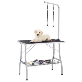 Dog Grooming Table Black and Silver
