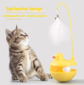 Cat Toys - Interactive Toy For Cat , Kitten Toys, Lightweight Resin Duck Shape Fun Stick For Kitten Play Indoor Outdoor ,Removable And Washable D (Option: Yellow duck)